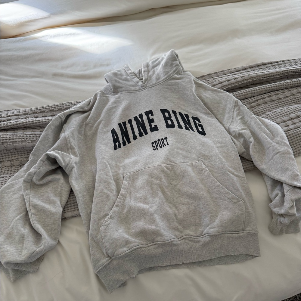 Anine Bing Sport Light Gray Hoodie